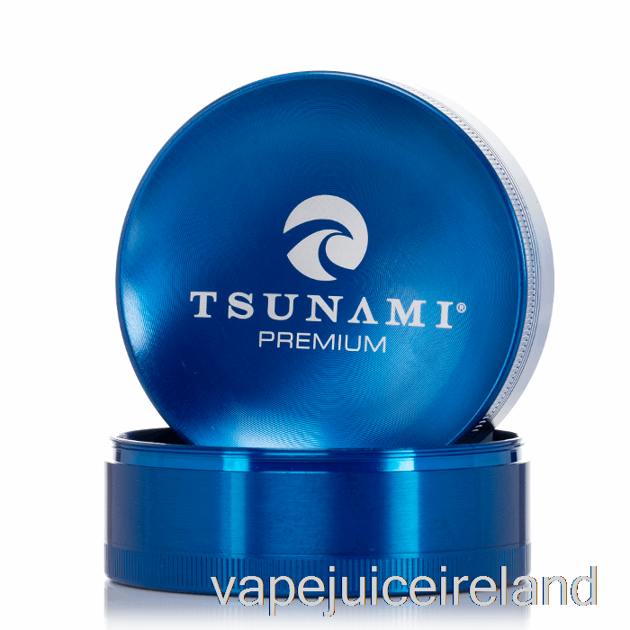Vape Juice Tsunami 2.95inch 4-Piece Sunken Top Grinder Blue (75mm)